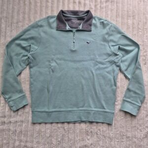 Mens Vineyard Vines 1/4 Zip Pullover Sweater‎ Teal Small